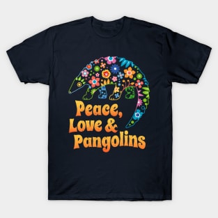 Peace, Love & Pangolins - Gift for Pangolin Lovers T-Shirt